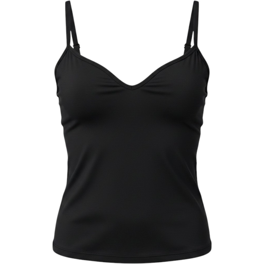 Gap Body Womens Black Cami Tank Top Built In Bra Adjustable Straps 34C